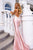 Portia and Scarlett - PS22185 Beaded Applique Open Back Satin Gown Prom Dresses