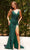 Portia and Scarlett - PS22259 Lattice Beaded High Slit Evening Gown Prom Dresses 0 / Emerald