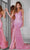 Portia and Scarlett - PS22336 Sequined Feather Fringed Mermaid Gown Prom Dresses 0 / Pink