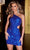 Portia and Scarlett PS22777C - One-Shoulder Sequined Cocktail Dress Special Occasion Dress 0 / Cobalt