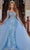 Portia and Scarlett - PS22905 Tulle Embellished Glittery Gown Prom Dresses In Blue