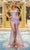 Portia and Scarlett - PS22963 V Neck Glittered Mid Slit Gown Prom Dresses