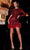 Portia and Scarlett PS23013 - Asymmetric Embellished Cocktail Dress Special Occasion Dress 0 / Red