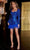 Portia and Scarlett PS23015 - Long Sleeve Embellished Cocktail Dress In Blue