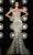 Portia and Scarlett PS23042 - Plunging V-Neck Glittered Prom Gown Prom Dresses 0 / Silver-Nude