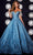 Portia and Scarlett PS23048 - Fringed Cap Sleeve Sparkling Ballgown Ball Gowns 0 / Blue