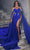 Portia and Scarlett PS23161 - Long Cape Sheath Evening Gown Special Occasion Dress 0 / Cobalt