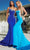 Portia and Scarlett PS23345 - Beaded Asymmetrical Prom Gown Special Occasion Dress 0 / Blue