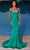 Portia and Scarlett PS23419 - Bejeweled Drape Prom Gown Prom Dresses 0 / Emerald