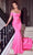 Portia and Scarlett PS23419 - Bejeweled Drape Prom Gown Prom Dresses 0 / Hot Pink