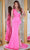 Portia and Scarlett PS23471 - Ruched Asymmetric Neck Prom Gown Special Occasion Dress 0 / Pink