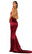 Portia and Scarlett - PS5050 V Neck Backless Fitted Satin Evening Gown Prom Dresses