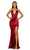 Portia and Scarlett - PS5050 V Neck Backless Fitted Satin Evening Gown Prom Dresses