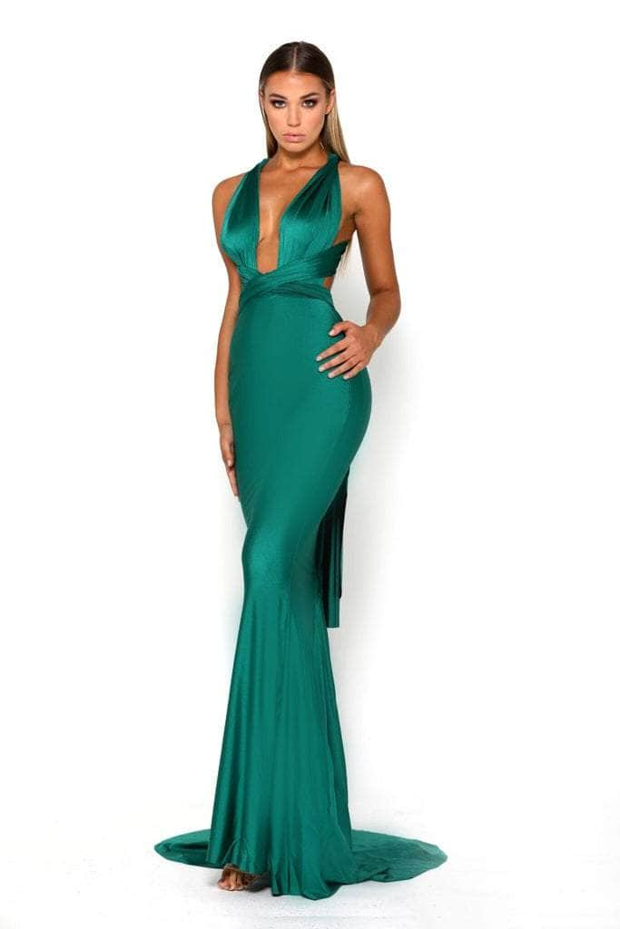 Portia and Scarlett PS6110 - Plunging Neck Sheath Formal Dress Special Occasion Dress