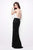 Primavera Couture - 1416 Sleeveless V-Neck Sequined High Slit Gown - 1 Pc Black White in Size 0 Available CCSALE 0 / Black White