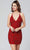 Primavera Couture - 3138 Bejeweled Plunging V-neck Cocktail Dress Special Occasion Dress