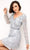 Primavera Couture - 3716 Floral Accented Carefree Dress Homecoming Dresses 00 / Platinum