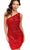 Primavera Couture 3845 - One-Shoulder Beaded Cocktail Dress Special Occasion Dress 00 / Red