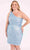 Primavera Couture 3883 - Sequined Asymmetrical Short Dress Homecoming Dresses 14W / Light Blue