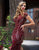 Primavera Couture - Bead Embellished Fitted Evening Gown 3190 - 1 pc Burgundy In Size 20 Available CCSALE 20 / Burgundy