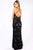 Primavera Couture - Beaded Butterfly Motif Dress with Slit 3258 - 1 pc Black In Size 0 Available CCSALE 0 / Black