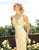 Primavera Couture - Embellished Plunging V-neck Fitted Dress 3234 - 1 pc Sand In Size 4 Available CCSALE 4 / Sand