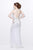 Primavera Couture Fitted V-Neck Sequined Evening Dress 1818 CCSALE 14 / White