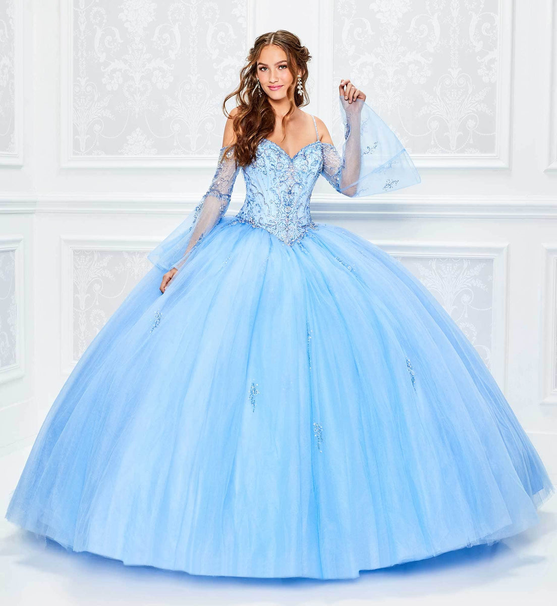 Princesa by Ariana Vara PR11941 - Beaded Bell Sleeve Ballgown – Couture ...