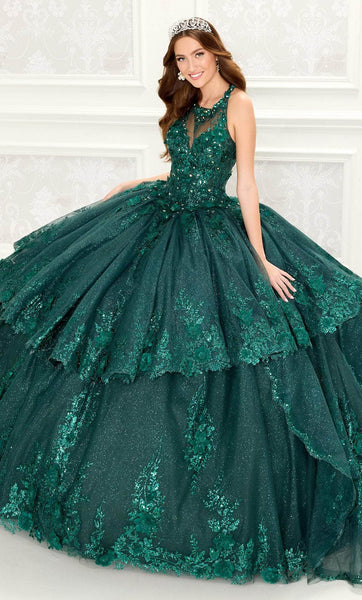 Princesa by Ariana Vara PR30139 - Bolero-Attached Floral Ball Gown