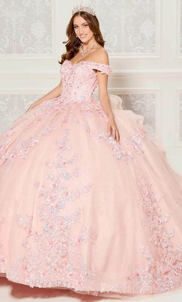 Princesa by Ariana Vara PR30139 - Bolero-Attached Floral Ball Gown