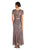 R&M Richards - 1875W Plus Size Embellished Gown with Satin Waist Tie - 2 pc Mocha In Size 16W and 18W Available CCSALE