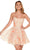 Rachel Allan - 40062 Strapless Glitter Print A-Line Dress Homecoming Dresses 0 / White Soft Coral