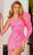 Rachel Allan 40188 - Puff Sleeve Sequin Cocktail Dress Special Occasion Dress 0 / Hot Pink