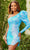 Rachel Allan 40188 - Puff Sleeve Sequin Cocktail Dress Special Occasion Dress 0 / Ocean Blue