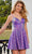 Rachel Allan 40206 - Strappy Back Sequin Homecoming Dress Cocktail Dress 00 / Purple