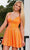 Rachel Allan 40206 - Strappy Back Sequin Homecoming Dress Cocktail Dress 00 / Tangerine