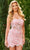 Rachel Allan 40209 - Strapless Floral Cocktail Dress Special Occasion Dress 0 / Pink