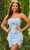 Rachel Allan 40209 - Strapless Floral Cocktail Dress Special Occasion Dress 0 / Powder Blue