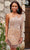 Rachel Allan 40244 - Asymmetrical Cutout Sequin Dress Special Occasion Dress 0 / Nude Silver