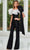 Rachel Allan 50171 - Off Shoulder Jumpsuit Special Occasion Dress 0 / Black White