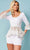 Rachel Allan 50241 - Embroidered Floral Peplum Romper Special Occasion Dress 00 / White