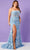 Rachel Allan 70288W - Strapless Floral Lace Applique Dress Special Occasion Dress 14W / Powder Blue