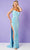 Rachel Allan 70306 - Cold-Shoulder Asymmetrical Prom Gown Special Occasion Dress 00 / Powder Blue