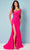 Rachel Allan 70391 - Asymmetrical Neckline Evening Gown Special Occasion Dress 00 / Hot Pink