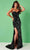 Rachel Allan 70406 - Sequined Allover High Slit Gown Special Occasion Dress 00 / Black