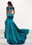 Rachel Allan - Beaded Illusion Back Mermaid Gown 5059 - 1 pc Deep Jade In Size 6 Available CCSALE 6 / Deep Jade