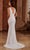 Rachel Allan - M797 Embellished V Neck Sheath Gown Special Occasion Dress In White