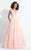 Rachel Allan Sleeveless Plunging Applique A-Line Gown 6027 CCSALE 4 / Blush