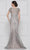 Rina Di Montella - Lace Applique Trumpet Evening Dress RD2657 - 1 pc Slate Blue In Size 16 Available CCSALE