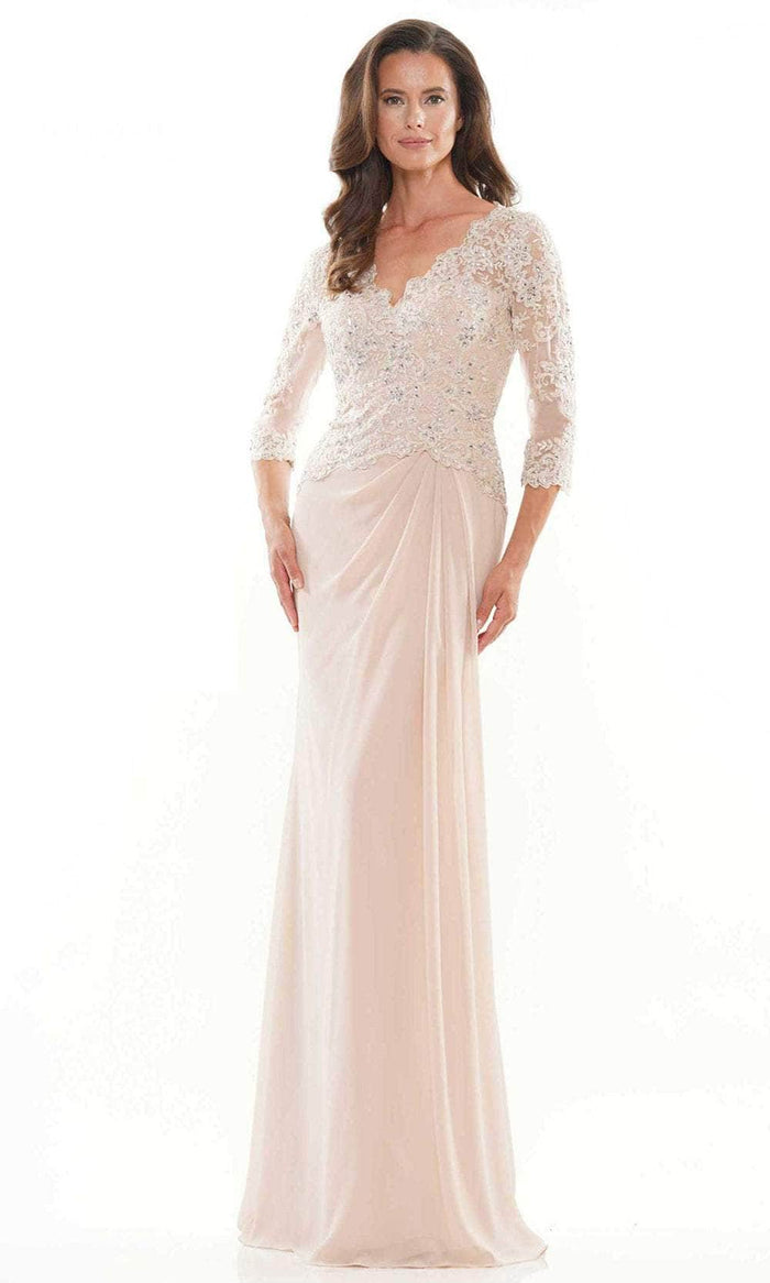 Rina di Montella RD2744 - Sheer Crystal Mother of the Bride Dress Special Occasion Dress 6 / English Rose